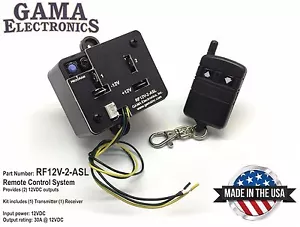 RF Remote Control Two 12-Volt Outputs w/aux. switch leads - Picture 1 of 2