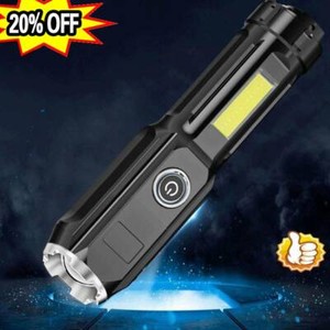 Super Bright Torch Led Flashlight USB Rechargeable Tactical light 12000 E6G4