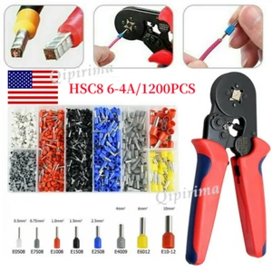 1200 Stck. Crimpwerkzeug mit Stiefelette Beschlag Crimpzange Draht Terminal Stecker Set - Bild 1 von 15