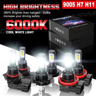 For Subaru Outback 2010-2014 6x LED Headlight Fog Light Bulbs Combo Kit 6000K - Image 1 of 4