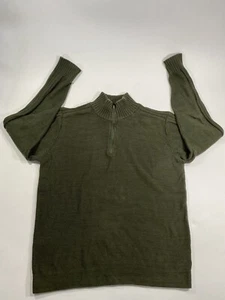 Columbia Men's Size M Half Zip Green Pullover Fleece Sweater Long Sleeve Cotton - Picture 1 of 10