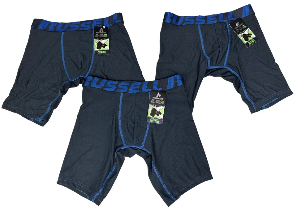 PACK 3 Calzoncillos Boxer Russell Sport Performance Max Intensidad Pierna Larga PEQUEÑOS Foto 1 de 4