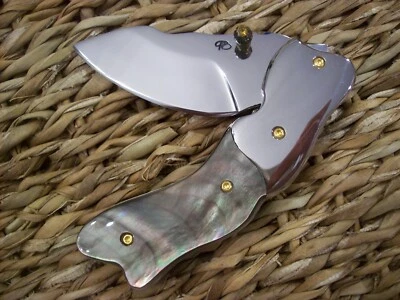 CUSTOM THAILAND KNIFE / BLACK MOTHER OF PEARL / NEW 2016 - Image 1 of 4