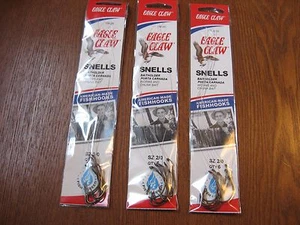 18 Snelled Eagle Claw 139 Bait Holder BaitHolder Fishing Hooks Size 2/0 - Picture 1 of 1