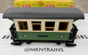 LGB 3008 Passenger Coach Green White 2nd Class Vintage Unmarked G Scale NOS New - Picture 1 of 7