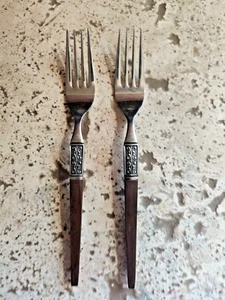 2 Ekco Eterna LA JOYA Stainless Steel Dinner Fork 7 3/4" Japan MCM Silverware - Picture 1 of 6