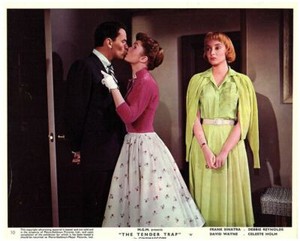 THE TENDER TRAP ORIGINAL LOBBY CARD FRANK SINATRA DEBBIE REYNOLDS CAROLYN JONES