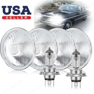 For 1959-1976 Chevy Impala El Camino 5.75" 5-3/4" H4 Headlights Hi/Lo Beam 4PCS - Picture 1 of 18