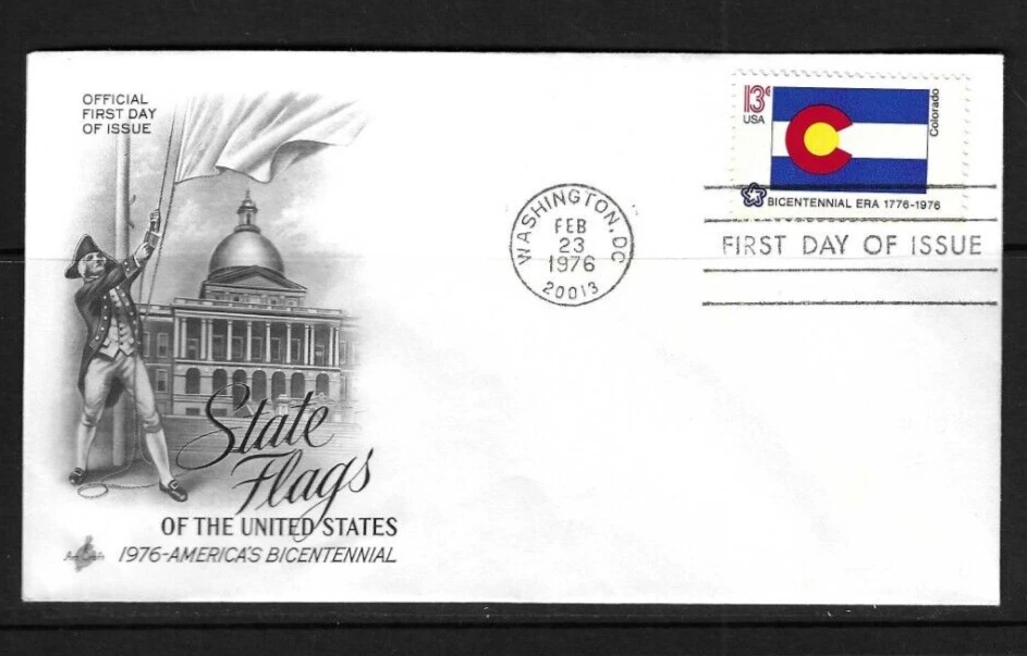 USA  SC # 1670 State Flags - Colorado -  FDC . Artcraft Cachet - Image 1 of 1