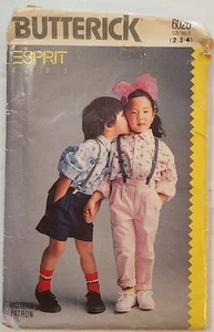 Vintage Butterick 6025 Esprit Kids Shirt, Pants and Shorts ~ Size 2 - 4 - Picture 1 of 3