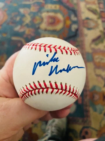MIKE HUCKABEE signed autographed RAWLINGS baseball GAI cert Cover