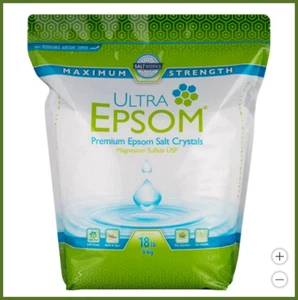 SaltWorks Ultra Epsom Bath Salt 18 lb USP Grade Magnesium Sulfate Unscented - Picture 1 of 6