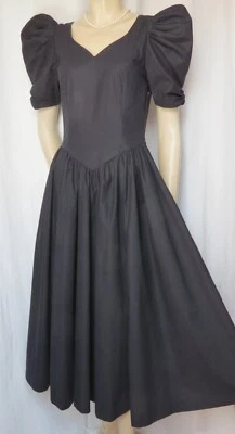 Laura Ashley Abendkleid 36 schwarz vintage Kleid Baumwolle Ballkleid Theater - Bild 1 von 4