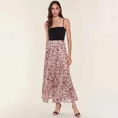 IRO Pink Floral Diamond Maxi Skirt Size 42 US 10 - Image 1 of 4
