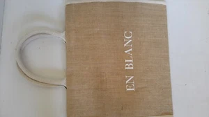 Natural Burlap Jute Tote Bag 16x14x7" Cotton Handles Made in India - Picture 1 of 10
