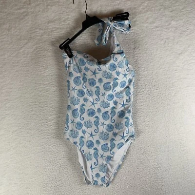 Traje de baño Aqua asimétrico de una pieza para mujer S azul Sea Life estampado elástico S9794 Foto 1 de 4