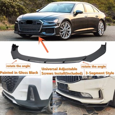 Add-on Universal For 2019-23 AUDI S6 A6 S-Line C8 Front Bumper Lip Splitter Kit Foto 1 de 4