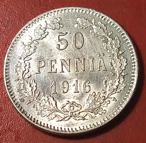 Finlandia * 50 peniques 1916-Plata-Nikolai II *bueno* 1++* - Imagen 1 de 2