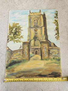 Original Oil Painting Board Blakeney St Nicholas Church - Picture 1 of 6