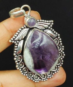 Natürlicher Amethyst Anhänger 925 Sterling Silber Edelstein Schmuck für Damen - Bild 1 von 5