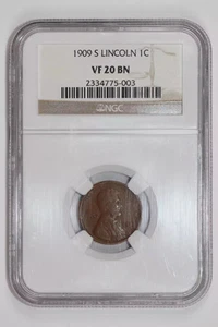 1909-S LINCOLN CENT NGC VF20 - Picture 1 of 2