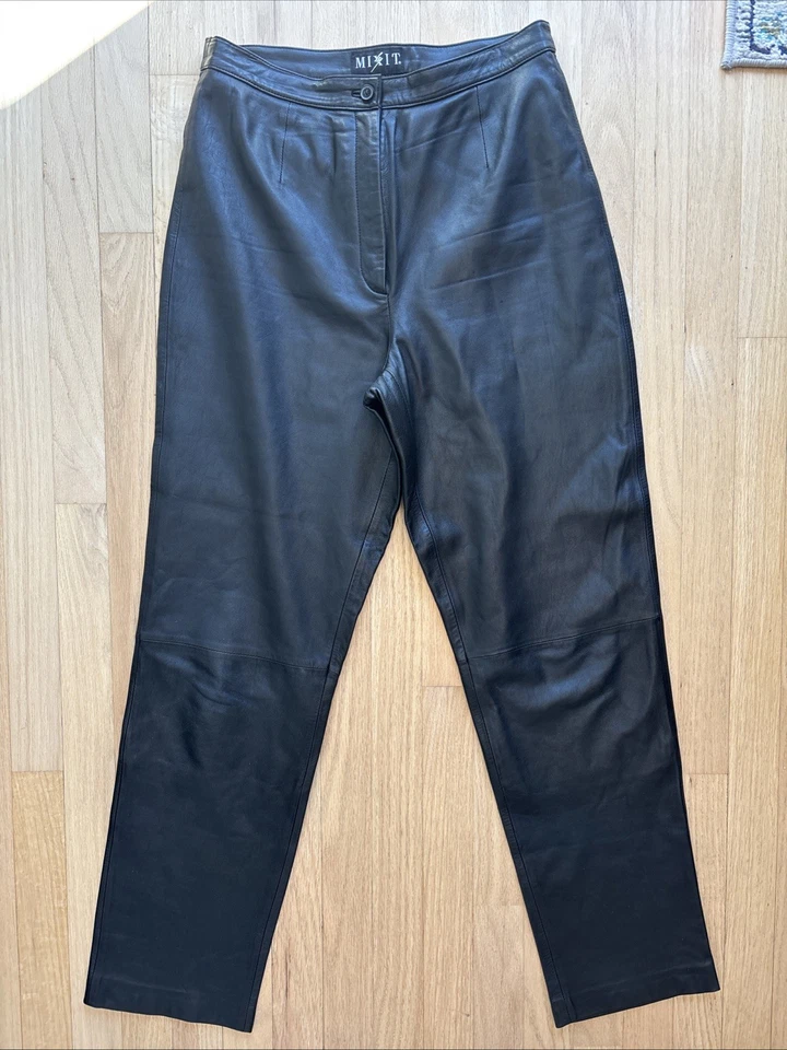 Mixit Women's Genuine Leather High-Waisted Pants, Lined, Size 10 - Image 1 of 4