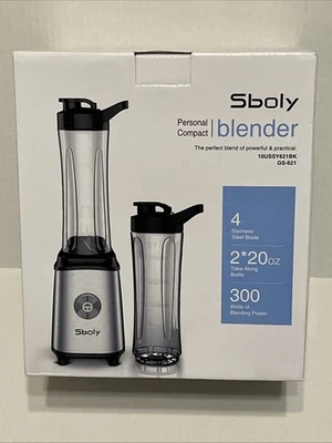 NEW Sboly 300W w/ 2x 20-Oz Personal Smoothie Blender for Juice Shakes & Smoothie - Image 1 of 4