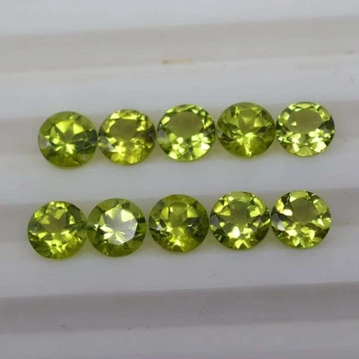8.50 Karat Natürlich Peridot Rund Schliff Lose Edelsteine 6x6 MM 10pcs Lot O769 - Bild 1 von 4
