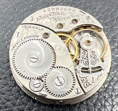 1907 Elgin 0s 15j Grade 355 Model 3 Pocket Watch Movement Parts/Repair 3 of 44 - Image 1 of 4