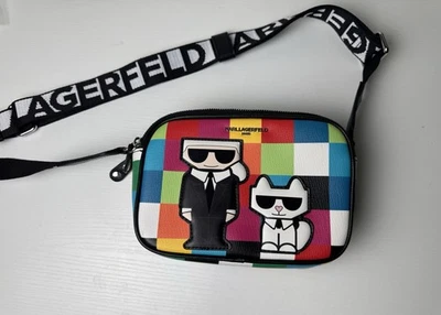 Karl Lagerfeld Paris Multicolor Crossbody Bag w/ Strap & Choupette Patch - Image 1 of 4