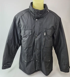 Barbour Men's Black Sapper Waterproof Waxed Cotton Jacket Size Medium - Picture 1 of 5
