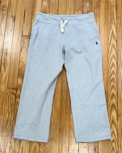 Polo Ralph Lauren Fleece Sweatpants Mens Medium Grey Drawstring Cuff Pony - Picture 1 of 3