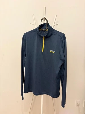 Polo Sport мужчин маленький синий производительность свитер с желтыми деталями - Изображение 1 из 4