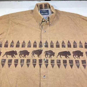 WESTERN ESSENTIALS by KARMAN Buffalo Pattern Button Up RODEO COWBOY SHIRT Gr. L - Bild 1 von 7