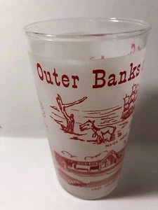 Vaso de bebidas esmerilado Hazel Atlas vintage bancos exteriores de Carolina del Norte - Imagen 1 de 4