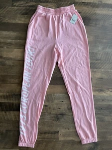 The Rolling Stones Pink Lips Graphic Jogger Sweatpants 1973 European Tour XS - Picture 1 of 5