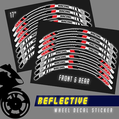 ADESIVO ARO REFLEXIVO SH29 vermelho 17 polegadas para Honda CB650F 14 15 16 17 18 19 20 - Imagem 1 de 4