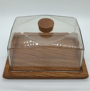 MCM Brostrom Vassoio da portata in teak danese coperto formaggiera salumi - Foto 1 di 9