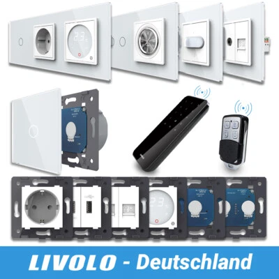 Livolo Touch Funk Wandschalter Weiß Glasblende Smart Lichtschalter - Bild 1 von 4