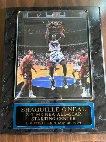 Shaquille O Neal Limited Edition Signed Plaque 1312 of 1994 Cover