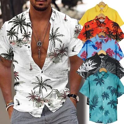 Camisas Hawaianas Hombres Verano Informal Playa Abotonada Crucero Vacaciones Fiesta Camisa Foto 1 de 4