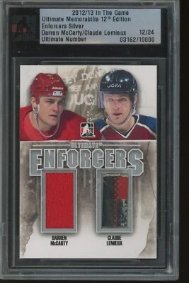 2012-13 ITG Ultimate Memorabilia McCarty Lemieux Enforcers Game Used Patch /24 - Image 1 of 2