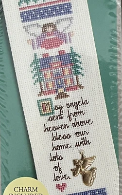 Bookmark Cross Stitch Kit Crafts Bless Our Home Angels NEW Sealed - Image 1 of 3