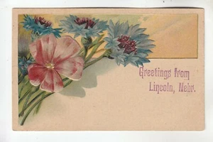 Embossed Flowers Greetings from Lincoln NE - Picture 1 of 1