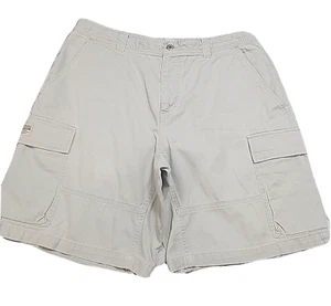 Columbia Cargo Shorts Flat Front Size 36 Khaki Beige Zip Pockets 9” Inseam - Picture 1 of 15