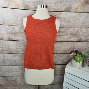 Calvin Klein Knit Tank Top Sleeveless Casual Everyday Layering Orange L - Picture 1 of 6