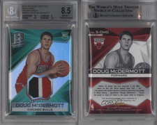 2014-15 Panini Spectra Swatches Green Prizm /5 Doug McDermott BGS 8.5 Rookie RC