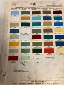 1972 FORD/ECONOLINE TRUCK COMMERCIAL P.P.G., DITZLER Ex Paint Color Chip ORIG - Picture 1 of 1