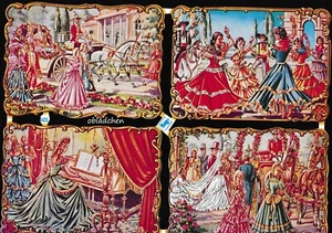 # GLANZBILDER # WS 605, Rokoko - Femmes, Carré, Arc Très Rare - Picture 1 of 1