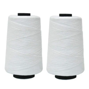 Polyester and Cotton Threads for Sewing, Craft, and Embroidery White, 2 Rolls US - Picture 1 of 4